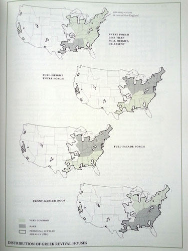 Geographic distribution of Greek Revival subtypes.