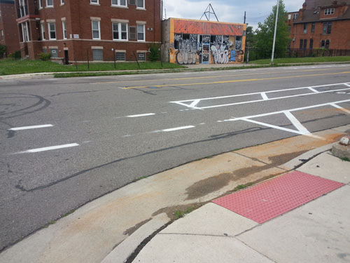 At least there's no parking in the crosswalk.